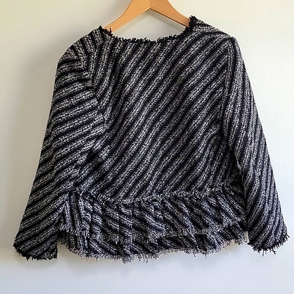 Ann Taylor tweed black & white collared blazer/coat - Picture 7 of 7